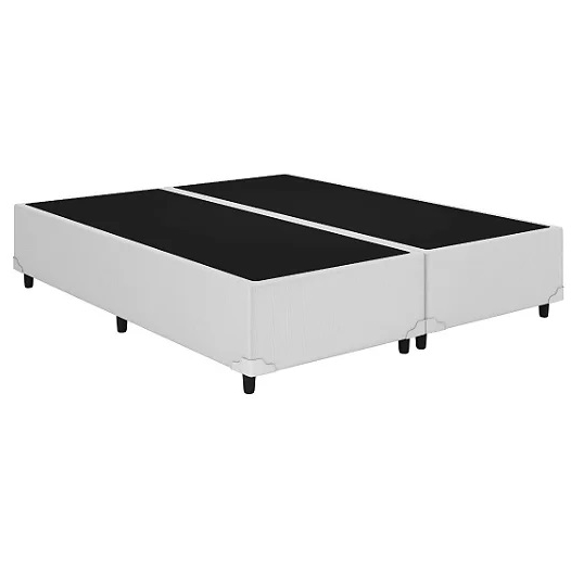 Base Box Queen Simples Avalon Corino Branco – AVALON COLCHÕES