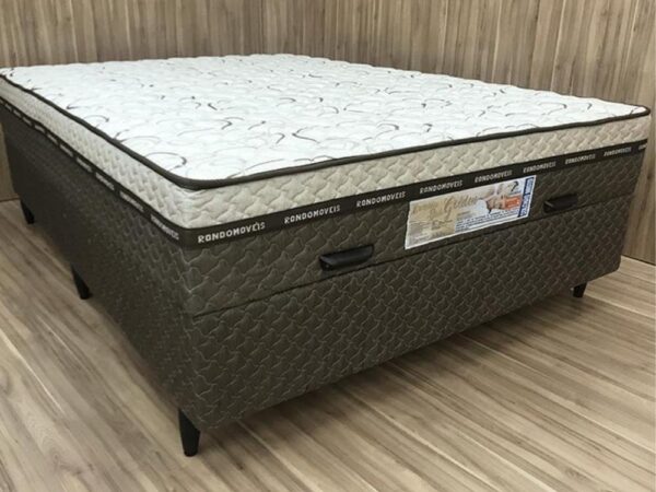 Cama box Baú Golden Light Casal – 138x188x62