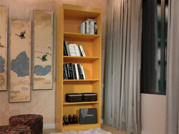 Livreiro Clara 5 prateleiras – Amarelo