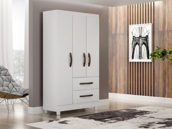 Guarda Roupa Estrela 3 portas - Branco