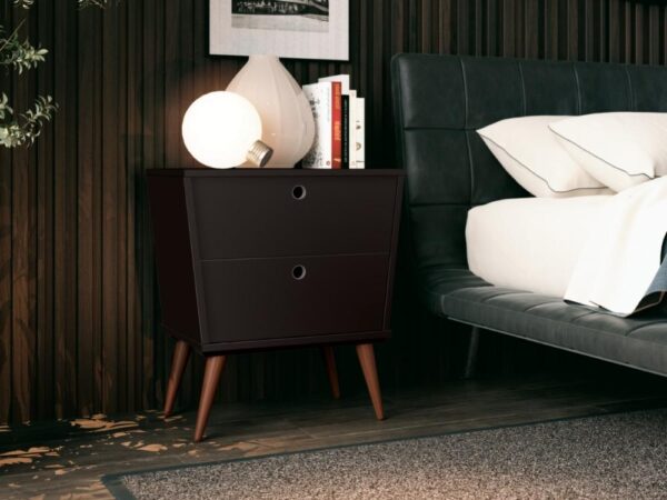 Mesa de cabeceira Dream 2 gavetas – Preto