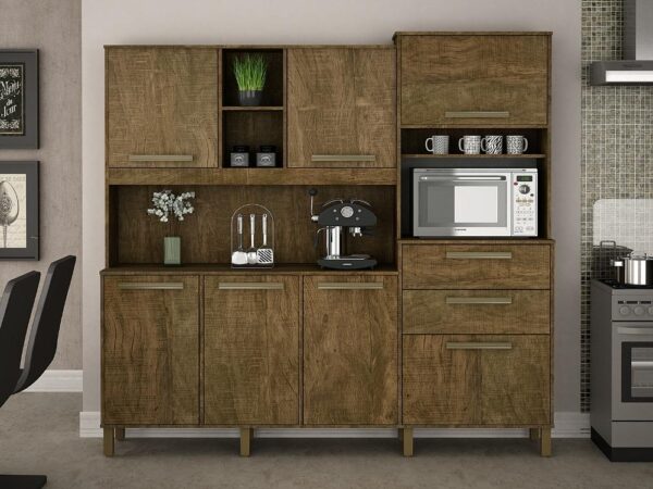 Armário Kit de Cozinha Sena 7 portas – Ipê