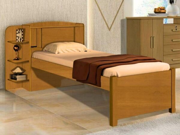 Cama solteiro Milênio Plus – Carvalho