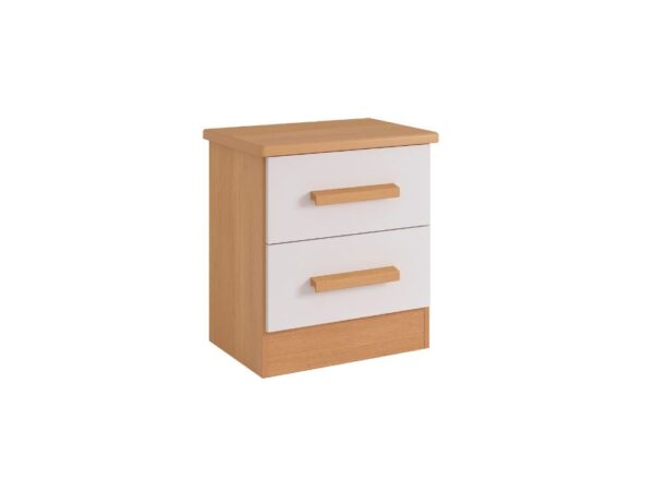Mesa de cabeceira New Athos 2 gavetas –  Cinamomo/Off White