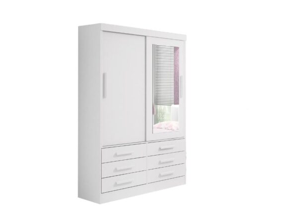 Guarda-Roupa Meridian 2 portas e 6 gavetas – Branco