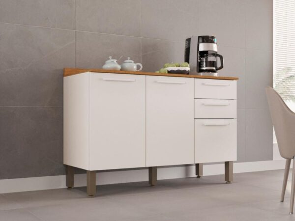 Balcão de Cozinha New Valência 1,20m -  Branco