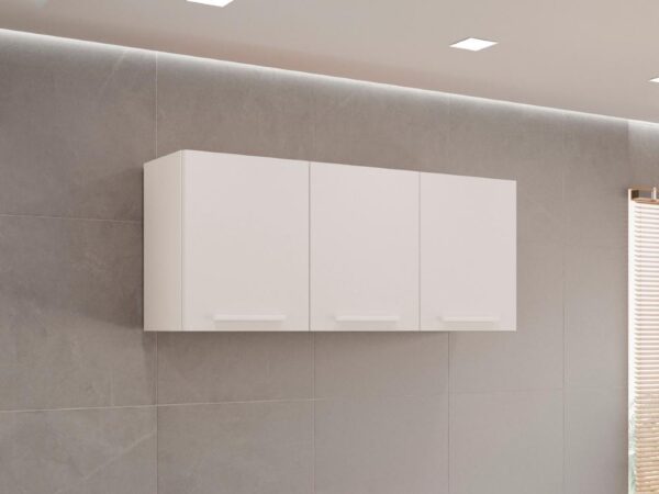 Armário de Cozinha Aéreo New Valência Triplo 1,20m - Branco