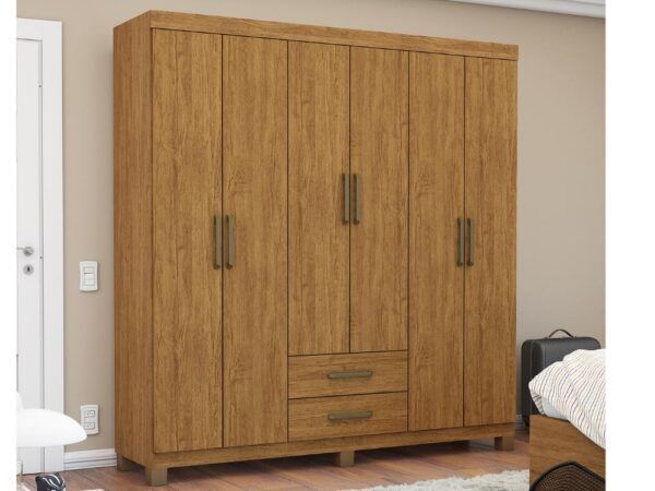 Guarda-Roupa Áries 6 portas e 2 gavetas – Cinamomo