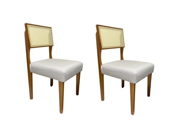 Conjunto Cadeiras Grécia 2 unidades – Mel/Bege Linho