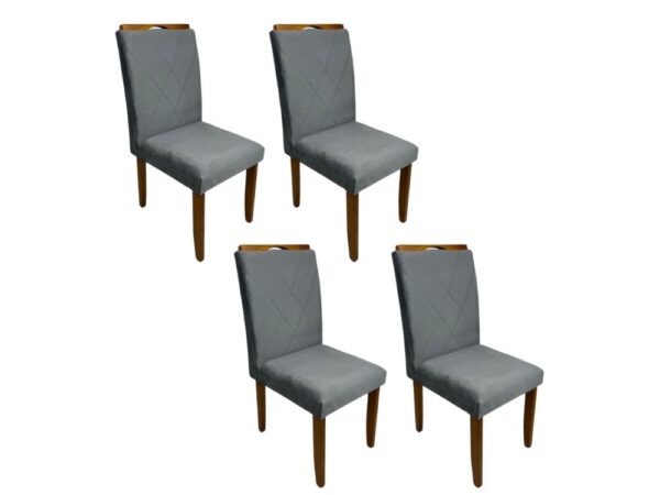 Conjunto Cadeiras Califórnia 4 unidades – Cinamomo/Cinza