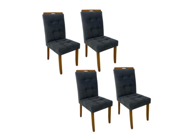 Conjunto Cadeiras Londres 4 unidades – Cinamomo/Cinza
