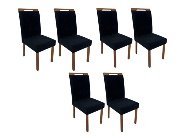 Conjunto Cadeiras Las Vegas 6 unidades – Cinamomo/Preto