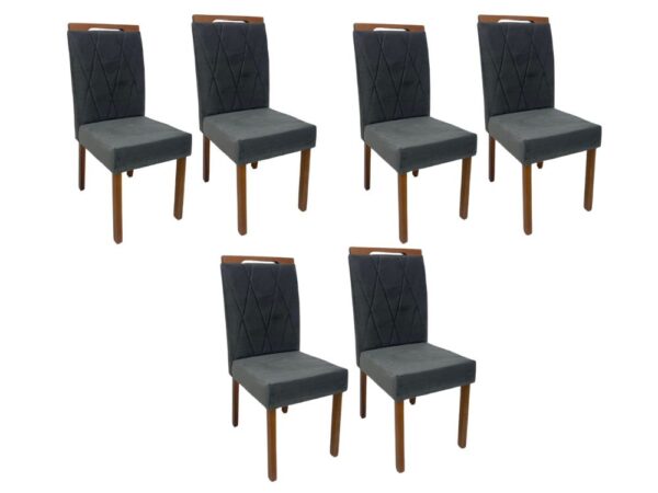 Conjunto Cadeiras Isa 6 unidades – Cinamomo/Cinza