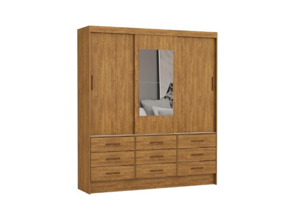 Guarda-Roupa Sevilha c/ espelho 3 Portas e 9 Gavetas –  Cinamomo