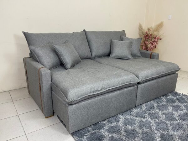 Sofá Cama/Retrátil Genova 2.20m - Cinza Linho