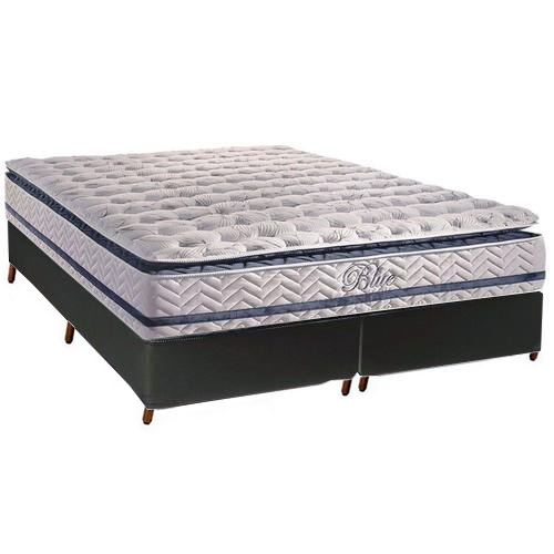 Colchão Queen Blue + Base Box Simples Avalon Preto – PAROPAS + AVALON