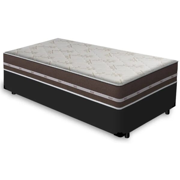 Colchão Solteiro Classic Superlastic Marrom + Base Box Simples Avalon Preto – ANJOS + AVALON