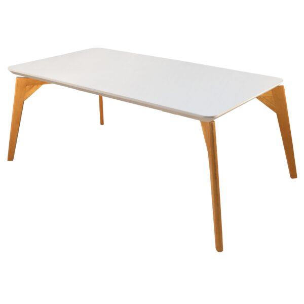 Mesa Tiradentes 160 Imbuia Natural/Vidro Off White - MARKA MÓVEIS