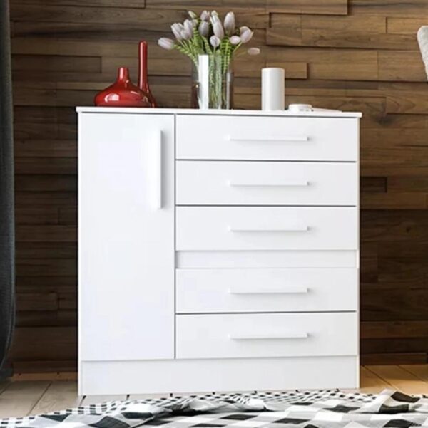 Cômoda 5 Gavetas com Sapateira Advantage Branco - BATROL MÓVEIS