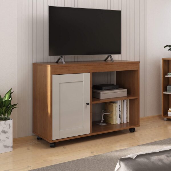 Rack até 42" Sampa Cinamono/Off White - ARTELY