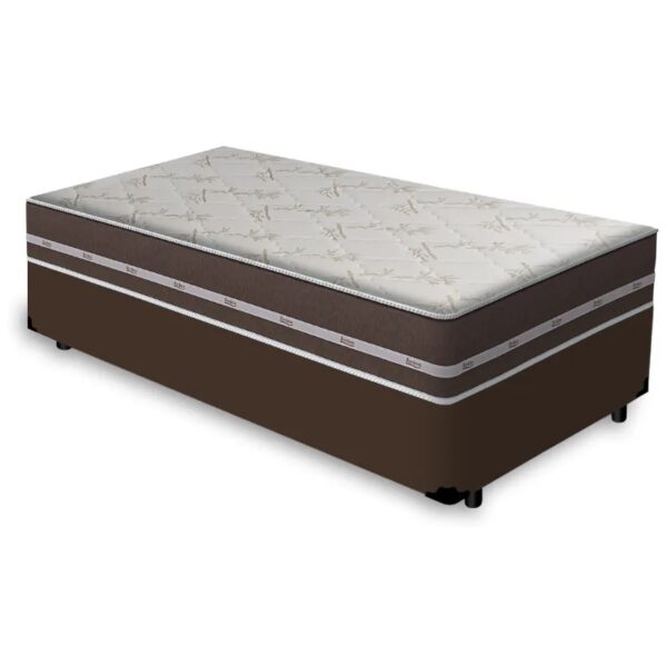 Colchão Solteiro Classic Superlastic + Base Box Simples Marrom – ANJOS COLCHÕES + BIOSTAR