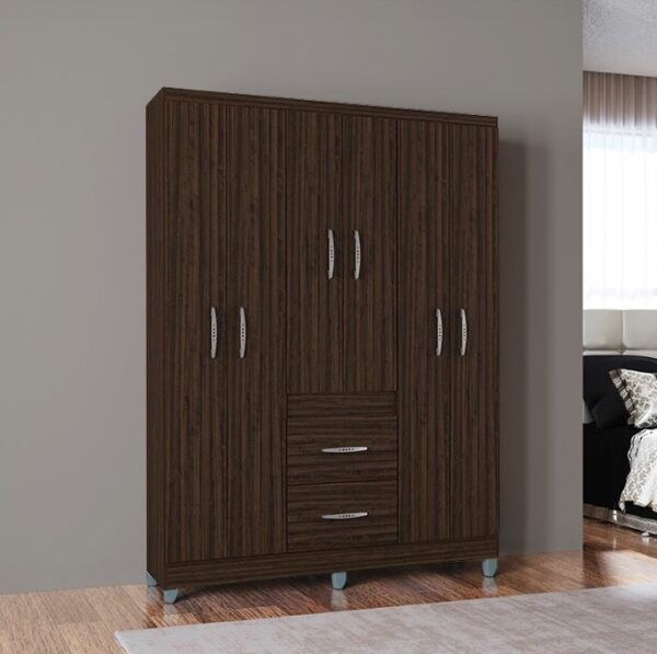 Guarda-Roupa 6 Portas Milão 1,35 m Chocolate - POQUEMA