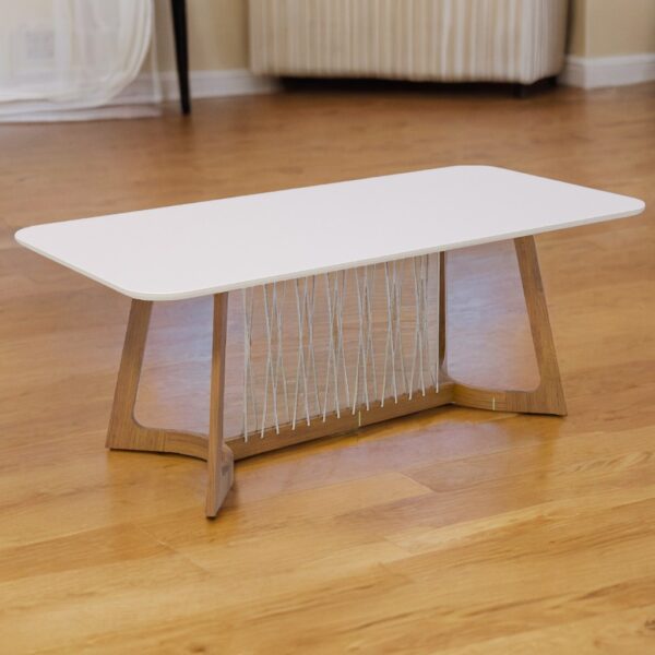 Mesa Tulipa Natuame 2,10 m Madeira/Off White - CIMOL MÓVEIS