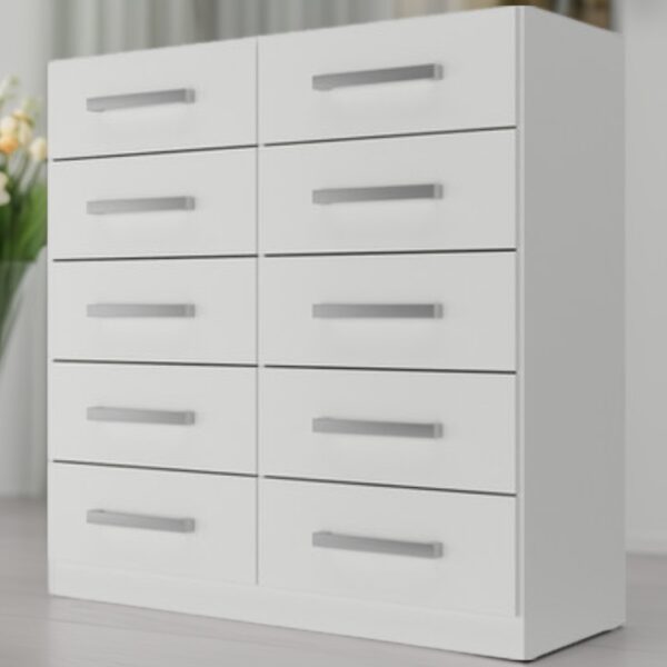 Cômoda 10 Gavetas Torres CO 1023 Branco - RODIAL MÓVEIS