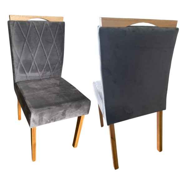 Kit 2 Cadeiras Fernanda Mel Grafite – AK DECOR