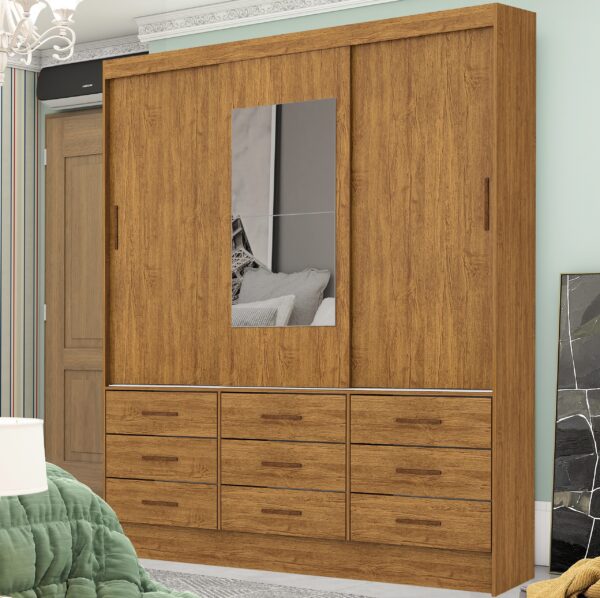 Guarda-Roupa 3 Portas Sevilha 1,62 m Cinamono - CARIOCA MÓVEIS