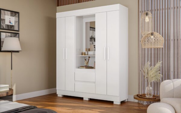 Guarda-Roupa Capelinha Isabely 1,491 m Branco - ACP MÓVEIS