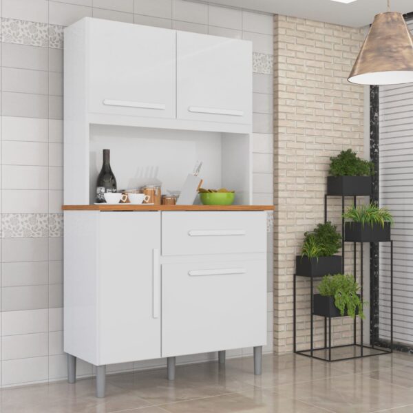 Kit Cozinha Luiza 0,90 Branco Neve - IMOP