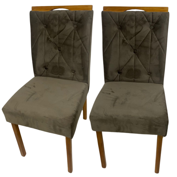 Kit 2 Cadeiras Yasmim Veludo Marrom - KM DECOR