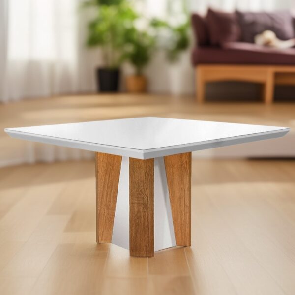 Mesa Valença 135 Canto Reto Imbuia/Off White - RUFATO