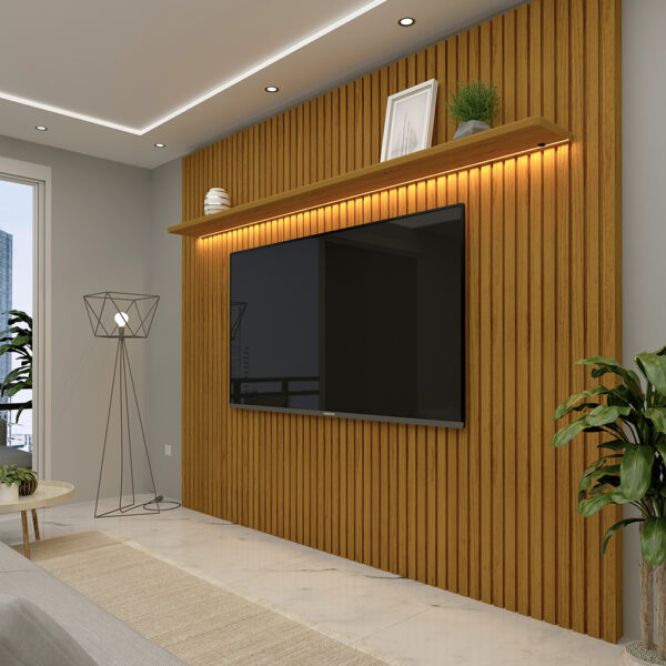 Painel até 85" Nobre Ripado 230 Naturale - GELIUS