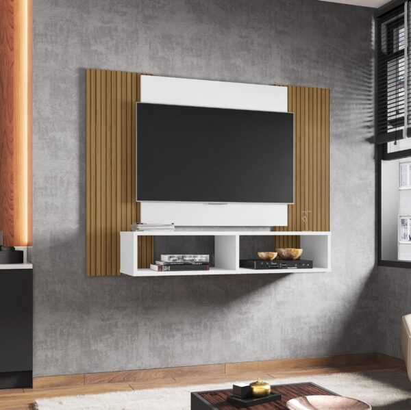 Painel até 47" Navi Branco/Ripado - BECHARA