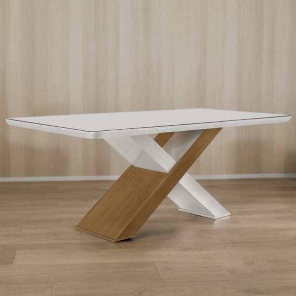 Mesa Imperatriz 180 Canto Copo Imbuia/Off White - RUFATO