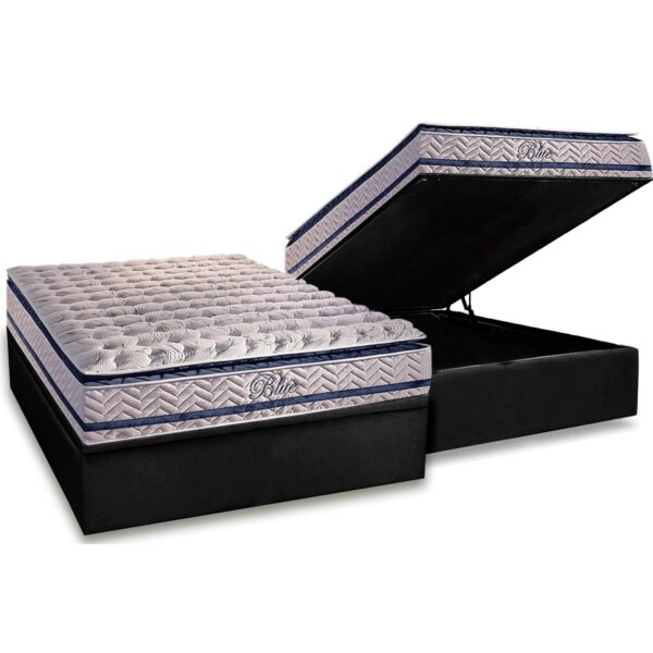 Colchão Casal Blue + Base Box Baú Preto – PAROPAS/BIOSTAR