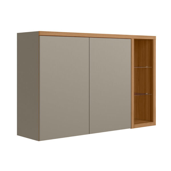 Armário Aéreo Duplo Allure 1.2 Jequitibá/Gris Fosco - LINEA BRASIL