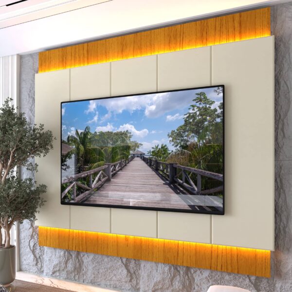 Painel até 85" Magnífico Naturale/Off White - GELIUS