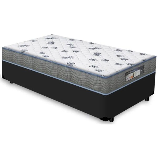 Colchão Solteiro Light D33 + Base Box Simples Corino Preto – ORTOBOM + BIOSTAR