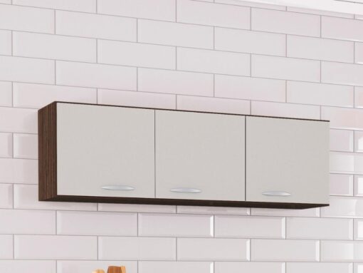 Armário de Cozinha Aéreo Poquema 1,20 - Castanho/Off White