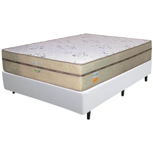 Colchão Casal Toronto + Base Box Simples Branco - ECOTEC + BIOSTAR