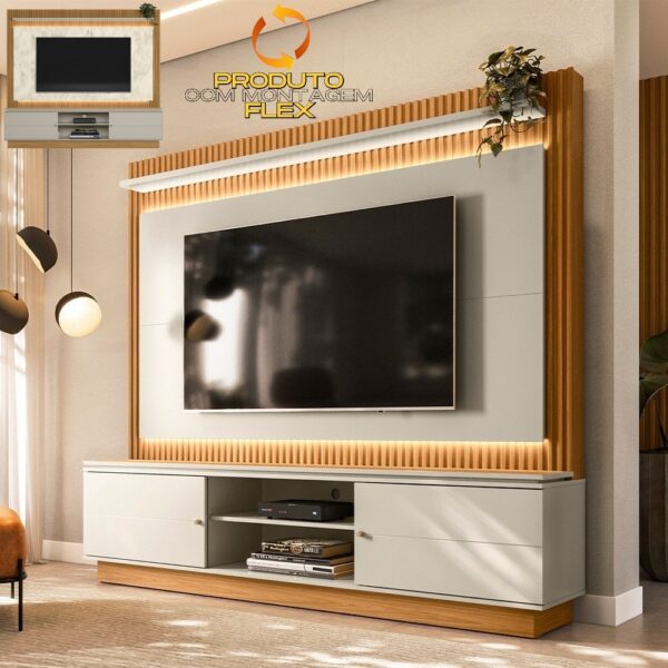 Home até 75" Guararapes Nature/Off White - LINEA BRASIL
