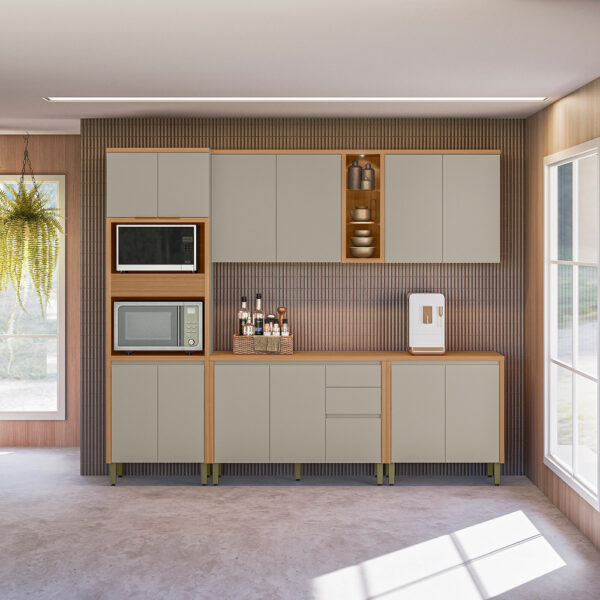 Cozinha 5 Peças Allure Jequitibá/Gris Fosco - LINEA BRASIL