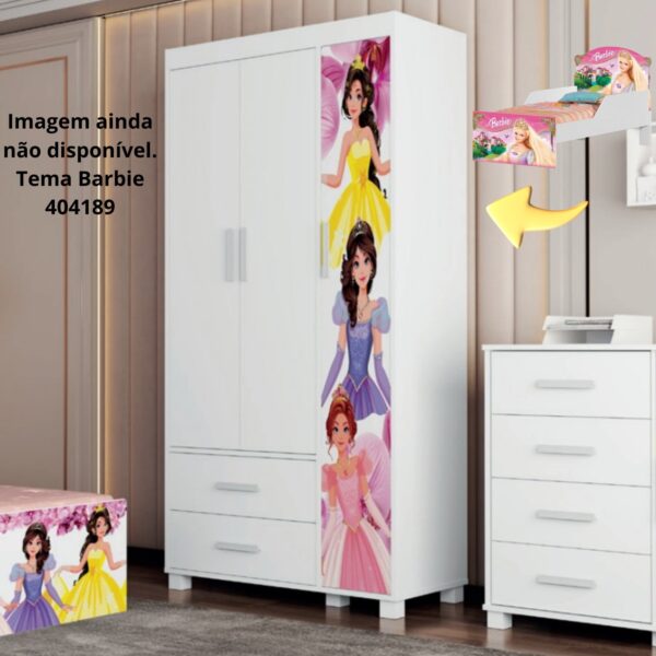 Guarda-Roupa 3 Portas Lívia 0,89 m (Menina) Barbie 404189 - MADEC/VJ MÓVEIS