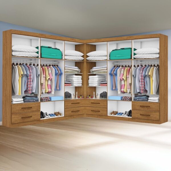 Closet Hércules 1,77 m x 1, 77 m Cinamono - CARIOCA MÓVEIS