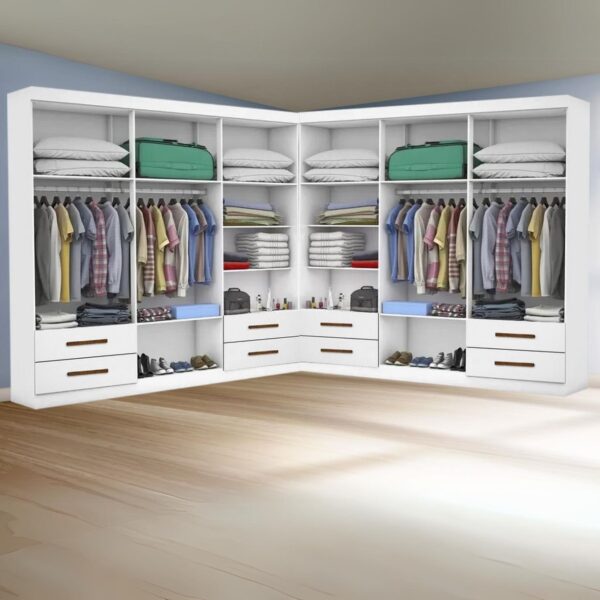 Closet Hércules 1,77 m x 1, 77 m Branco - CARIOCA MÓVEIS