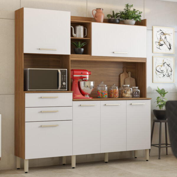 Kit Cozinha Select 1,78 m Amêndola Touch/Branco - DEMÓBILE