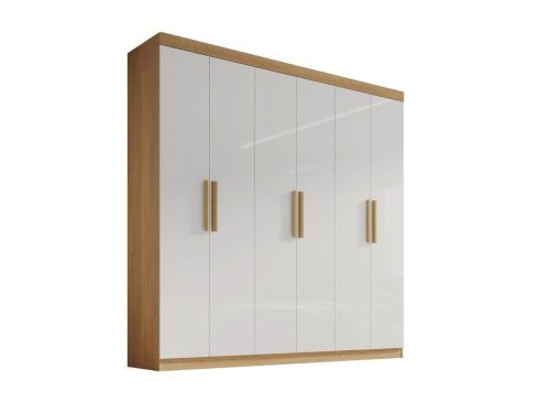 Guarda-Roupa Colibri 6 Portas e 6 Gavetas - Cinamomo/Off White